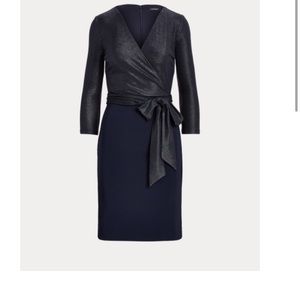 Metallic jersey surplice dress. Brand new, never worn!!